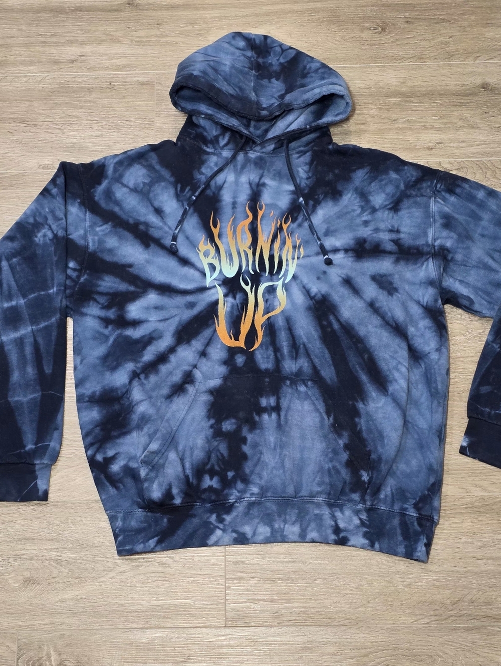 Jonas Brothers Tye Dye Hoodie Mens Sz M Burnin Up Concert Sweatshirt 2019 Tour
